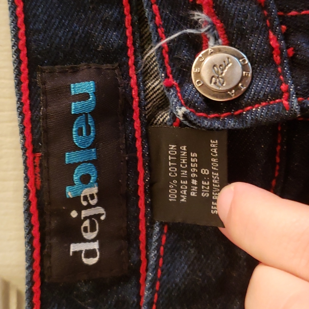 Deja Blue Dark Stonewash Jeans Size 8 - Picture 3 of 5